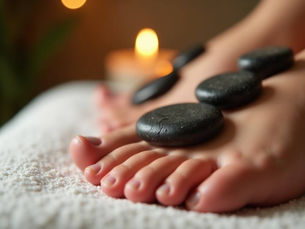 Hot stone pedicure